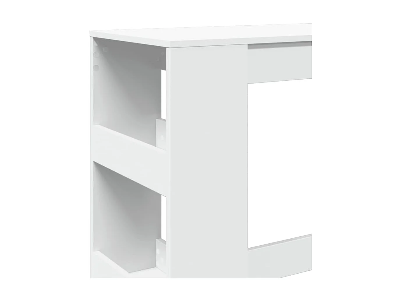 Tavolo Bar con Rastrelliera Bianco 90x40x103,5 cm Multistrato