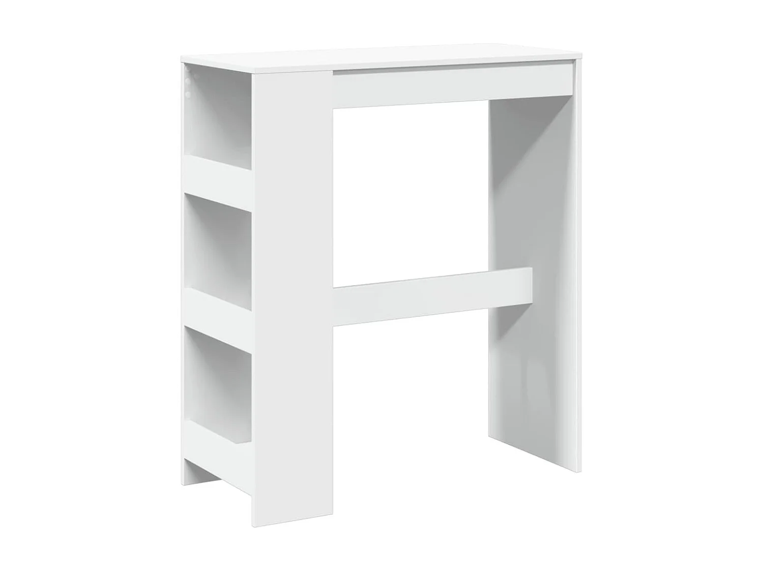 Mesa de bar com prateleiras derivados de madeira branco