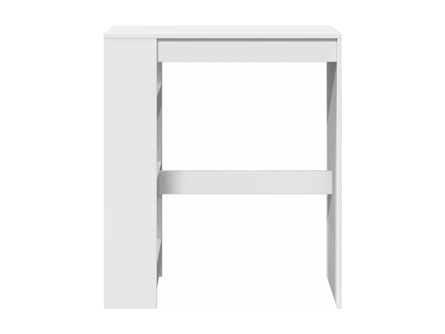 Mesa de bar com prateleiras derivados de madeira branco