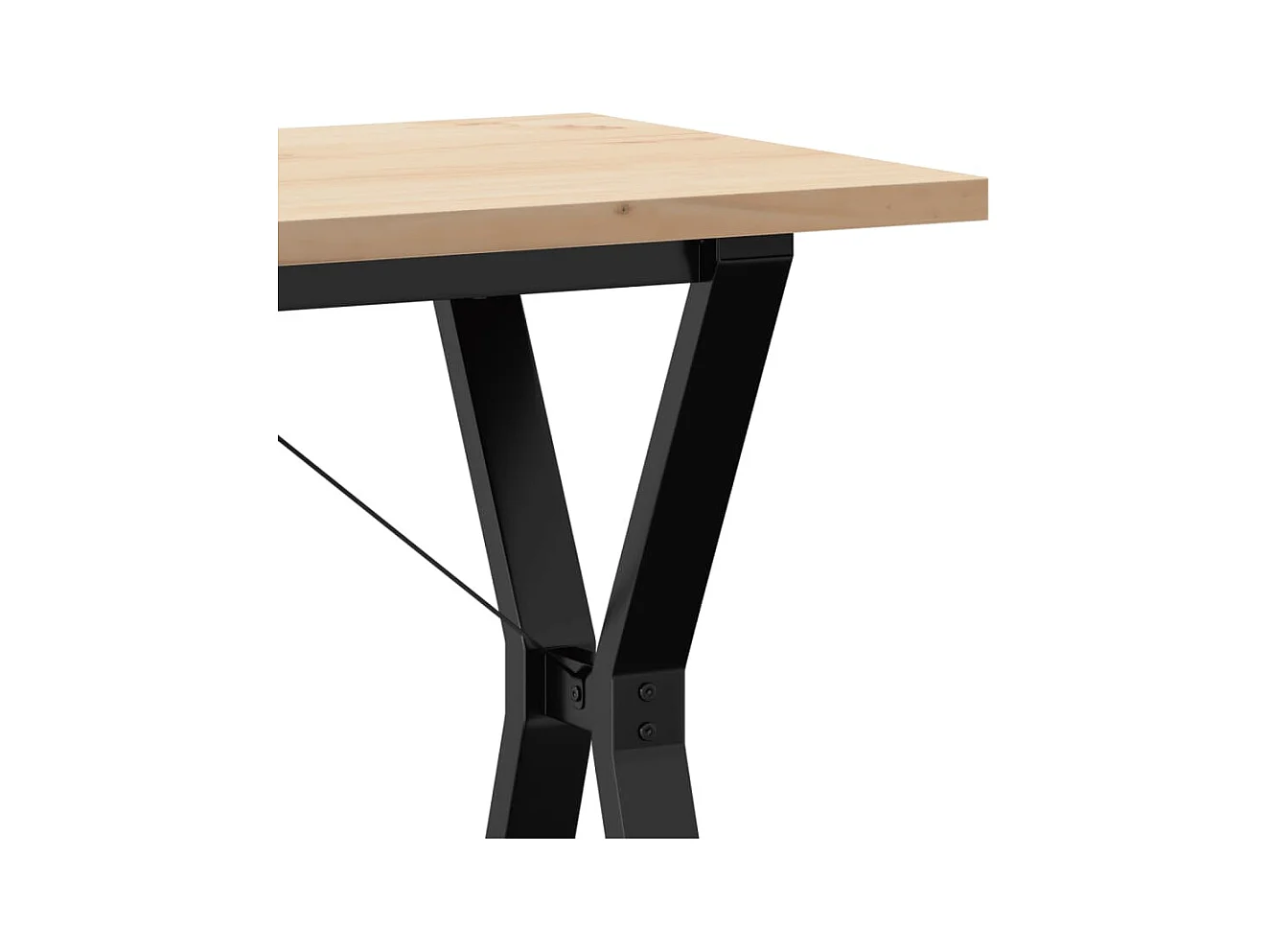 Table à manger cadre en Y 100x50x75,5 cm bois pin massif acier