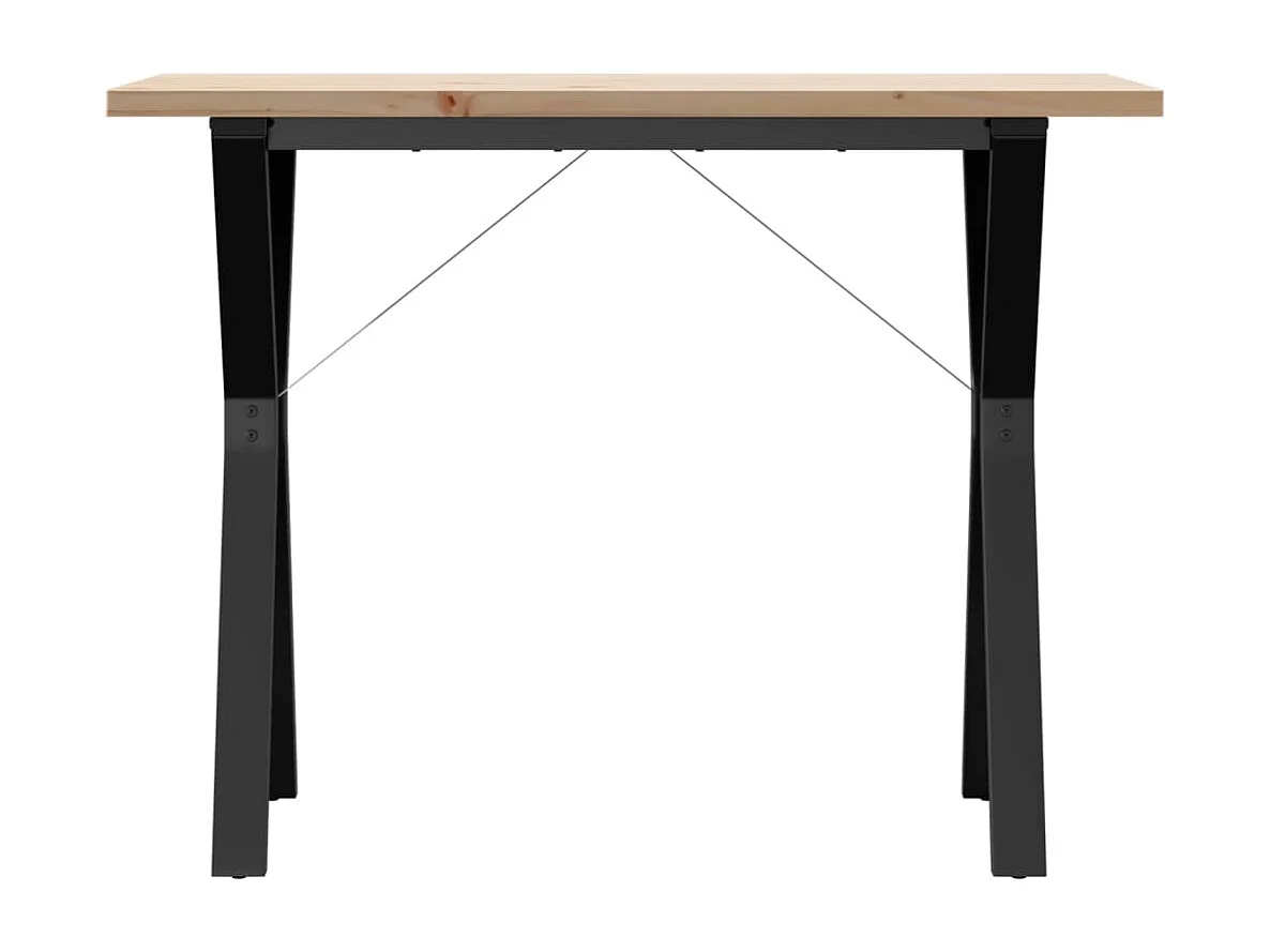 Mesa de jantar estrutura em Y 100x50x75,5cm pinho/ferro fundido