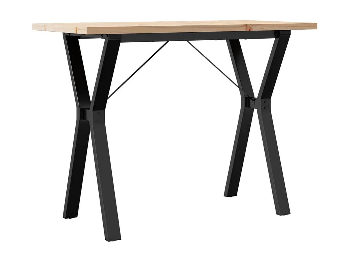 Mesa de jantar estrutura em Y 100x50x75,5cm pinho/ferro fundido