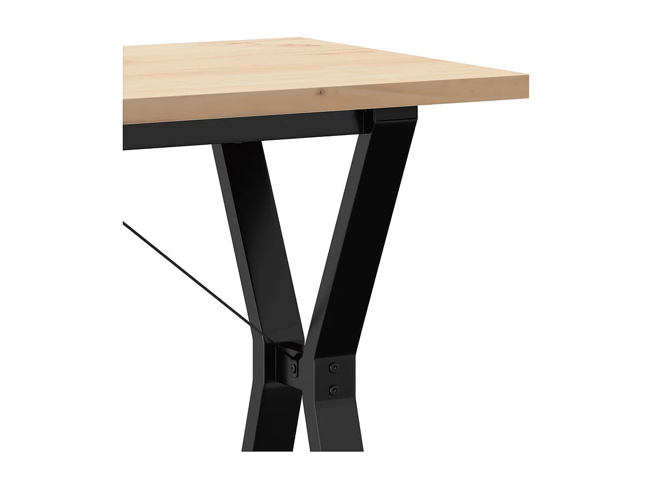 Mesa de jantar estrutura em Y 100x50x75,5cm pinho/ferro fundido