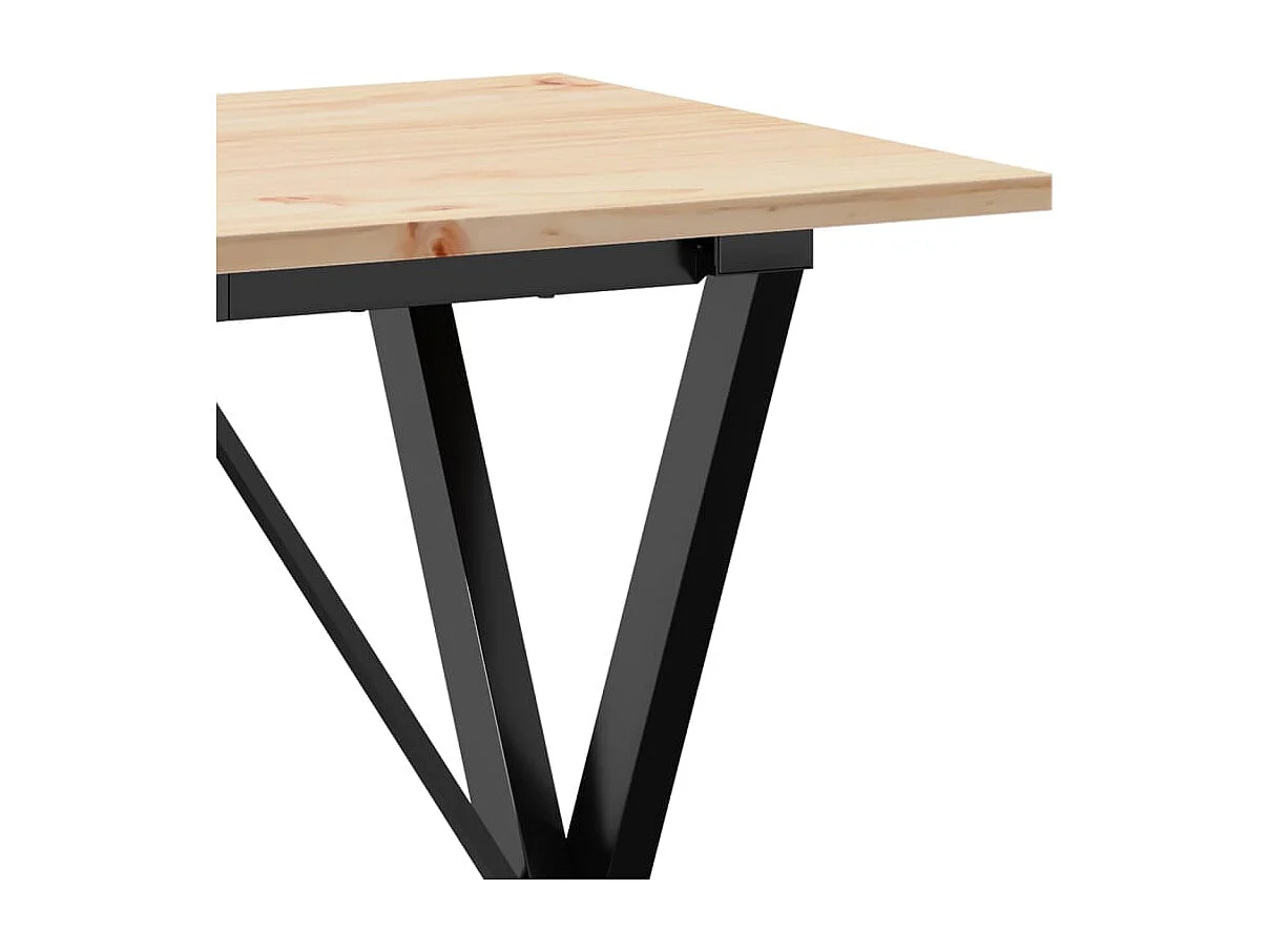 Table à manger cadre en X 80x50x75 cm bois de pin massif acier