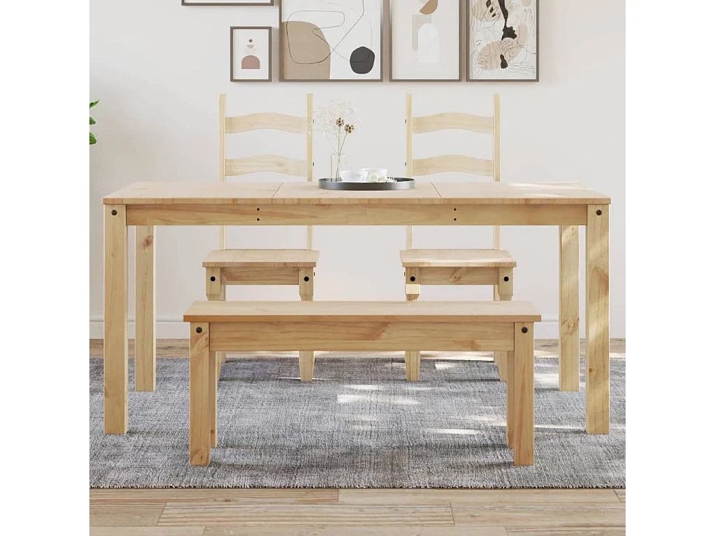 Mesa de comedor Panama madera maciza de pino 160x80x75 cm