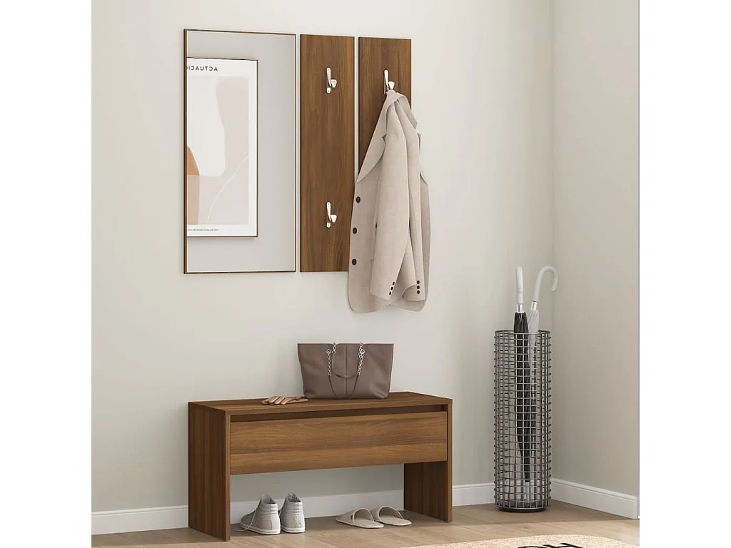 Ensemble de meubles de couloir Chêne marron Bois d'ingénierie