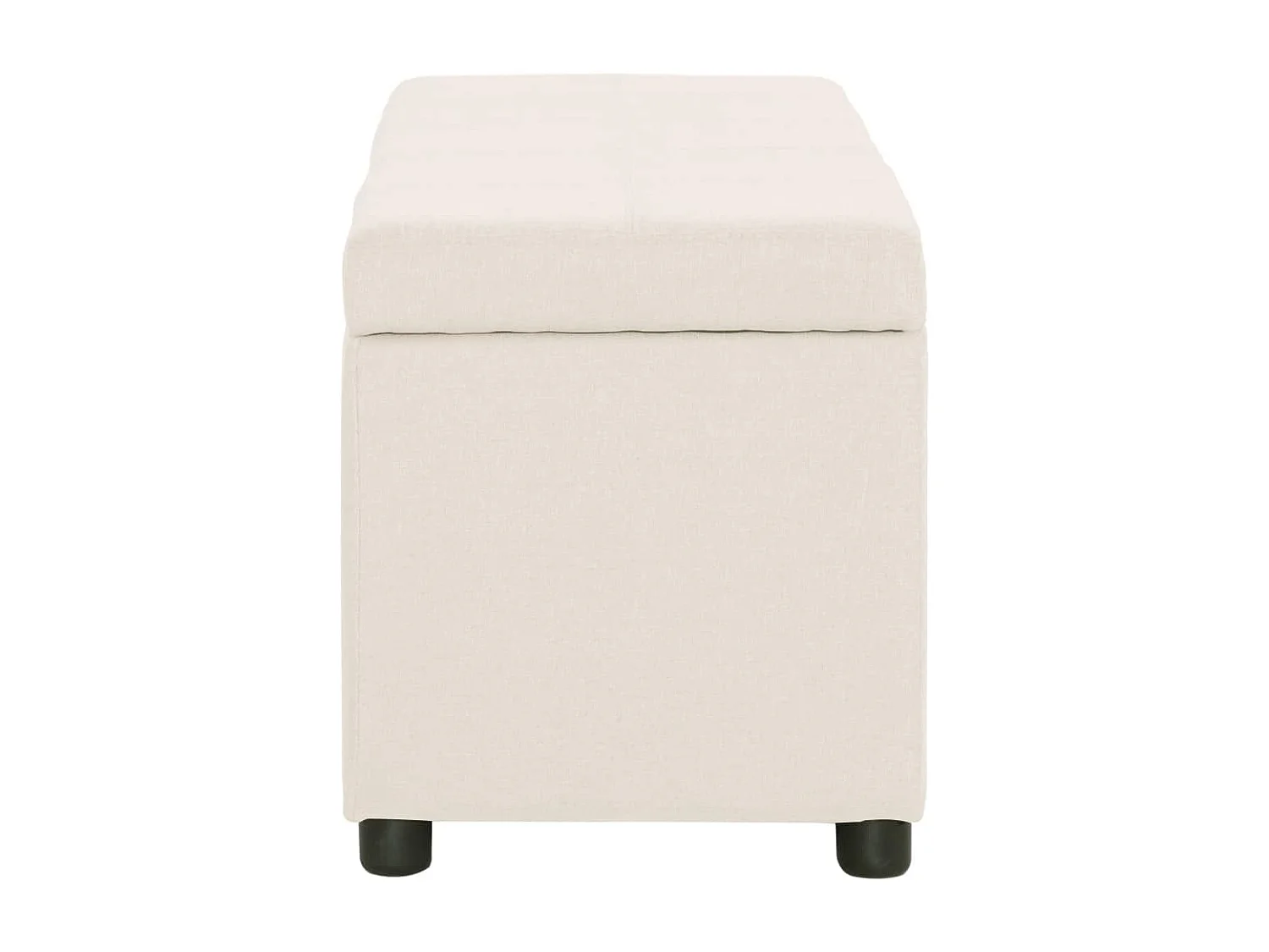 Banco com compartimento de arrumação 116 cm Poliéster Creme