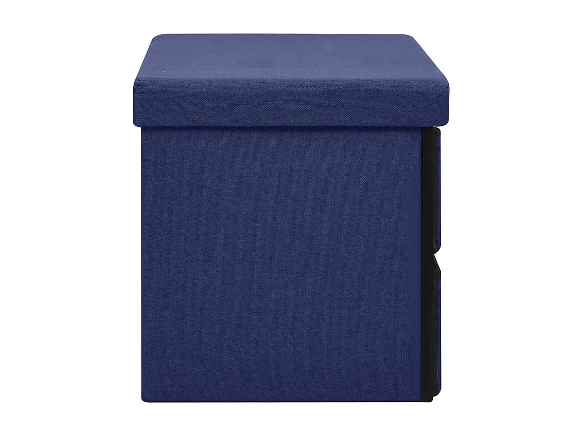 Klappbare Aufbewahrungsbank Blau 76x38x38 cm Kunstleinen