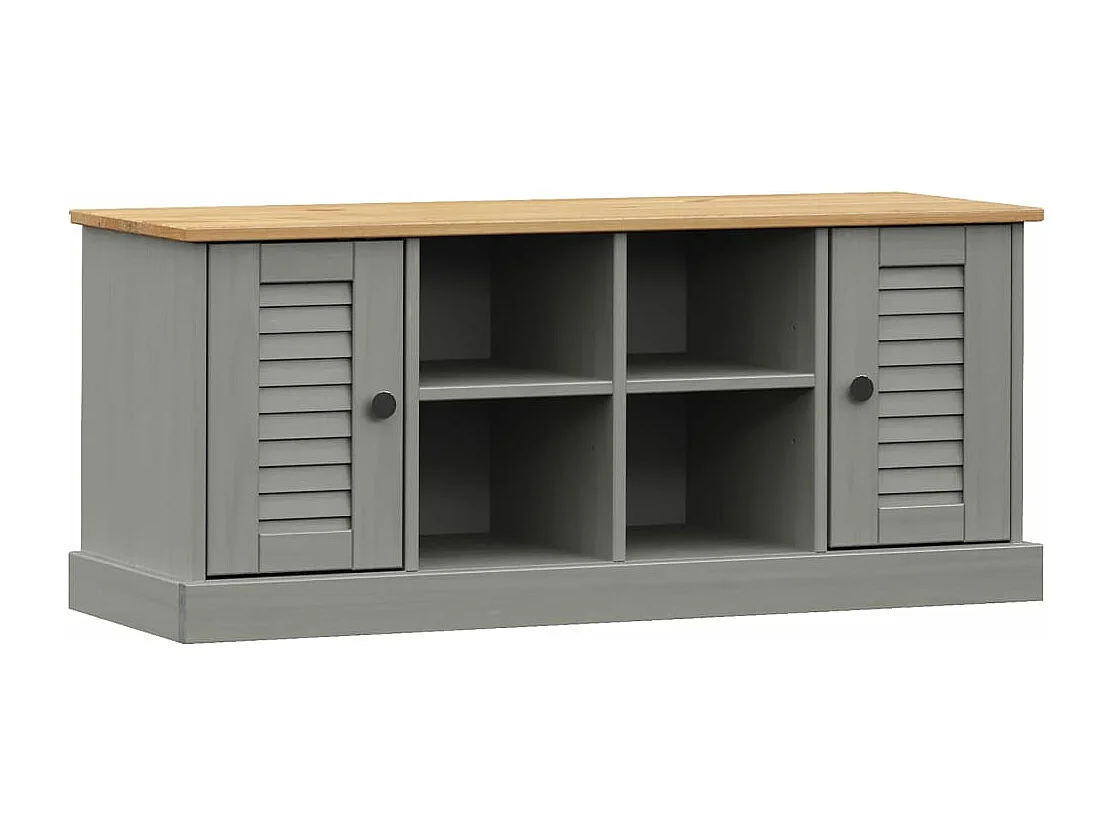 Panca per scarpe VIGO grigia 106x35x45 cm in legno di pino massiccio