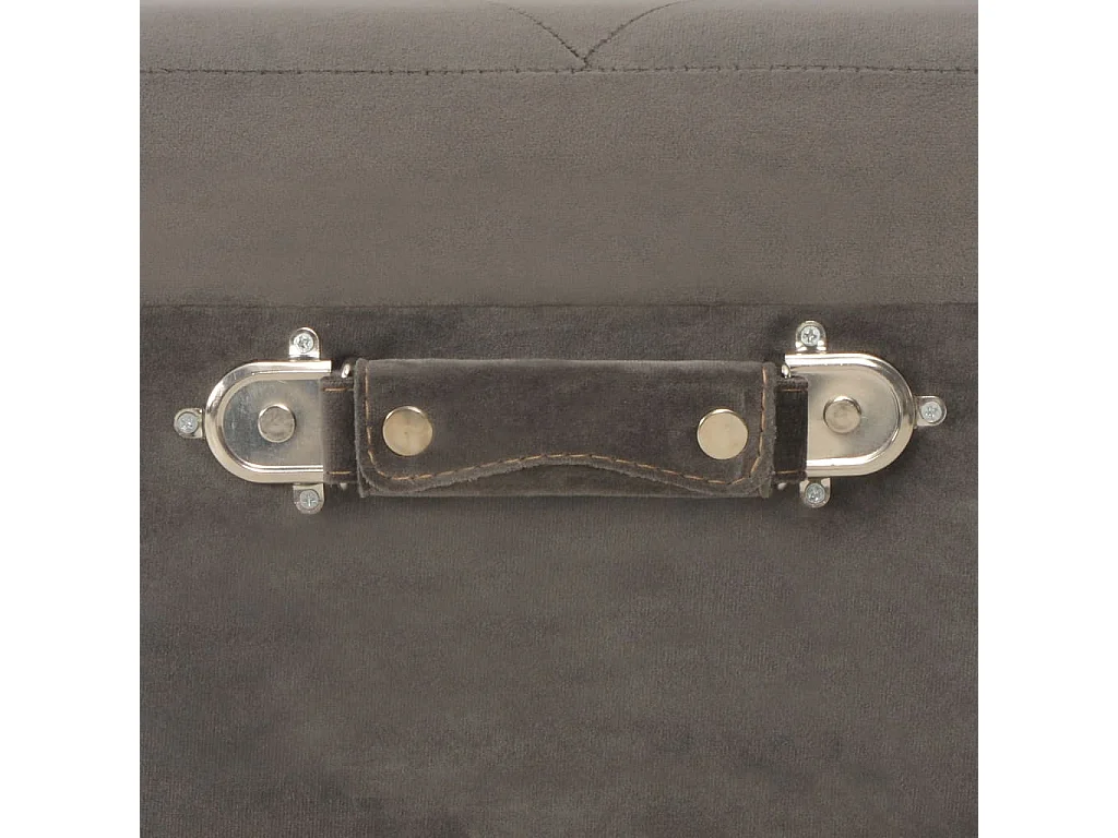 Taburete con almacenaje 40 cm Terciopelo gris