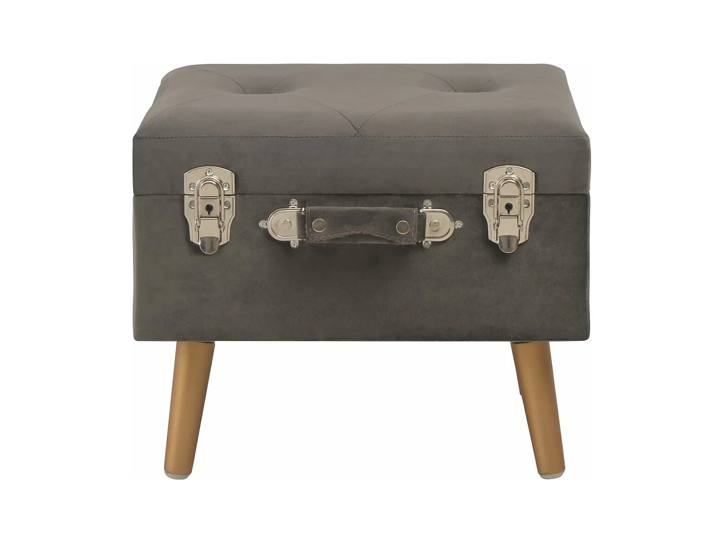 Tabouret de rangement 40 cm Gris Velours