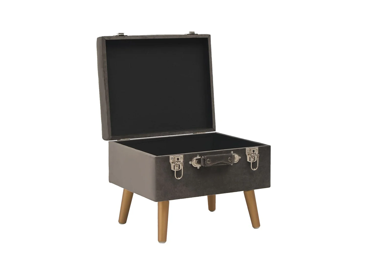 Tabouret de rangement 40 cm Gris Velours