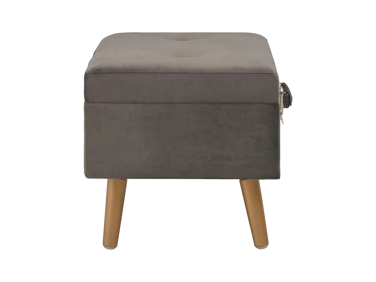 Tabouret de rangement 40 cm Gris Velours