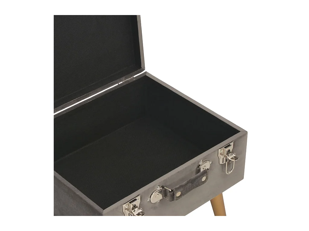 Tabouret de rangement 40 cm Gris Velours