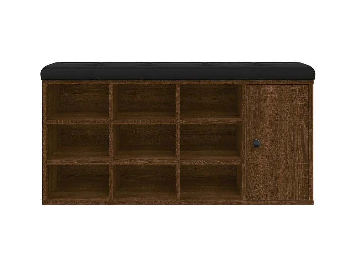 Banc à chaussures chêne marron 102x32x50 cm bois d'ingénierie