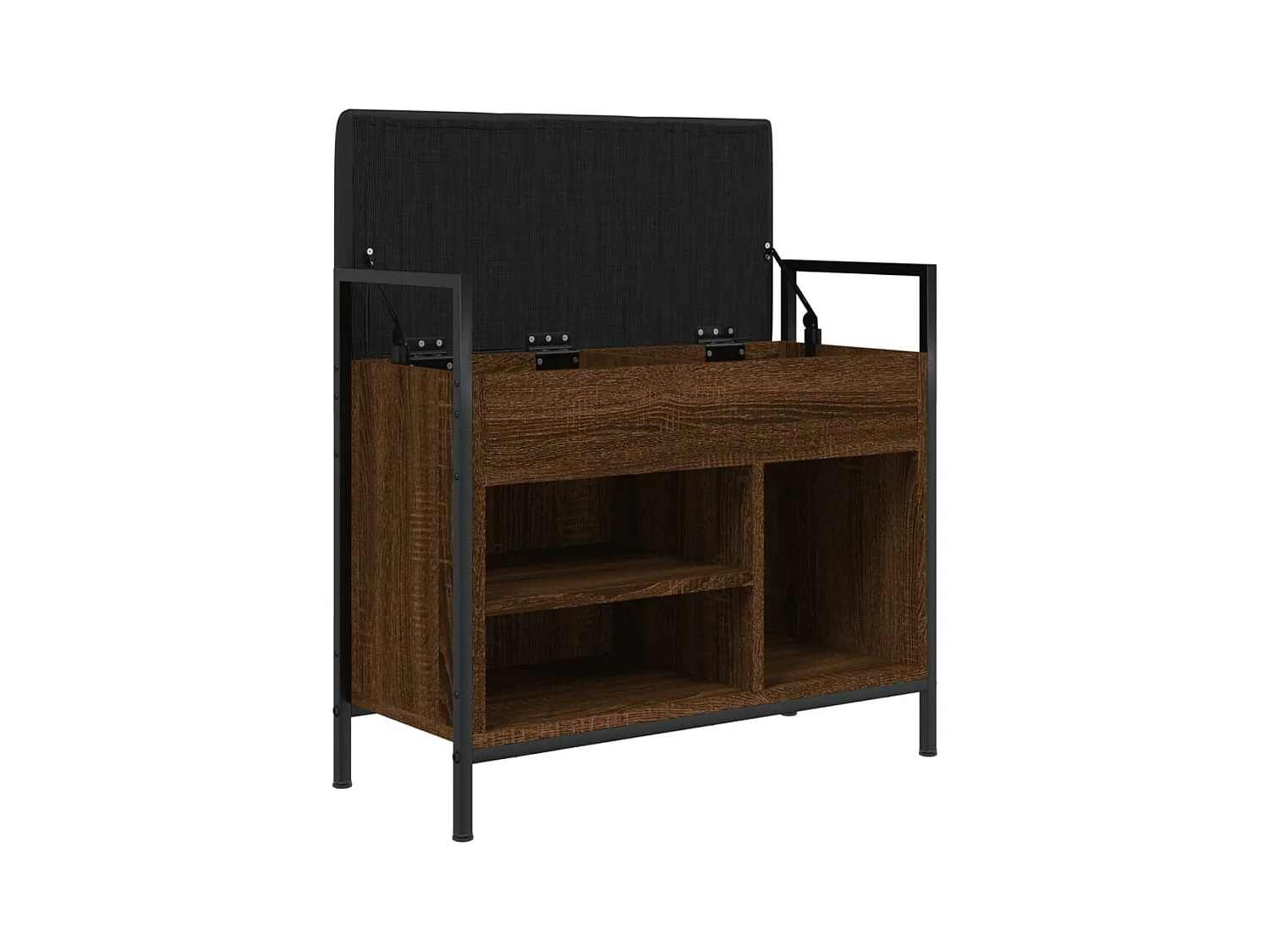 Banco zapatero roble marrón 65,5x32x57,5cm madera contrachapada