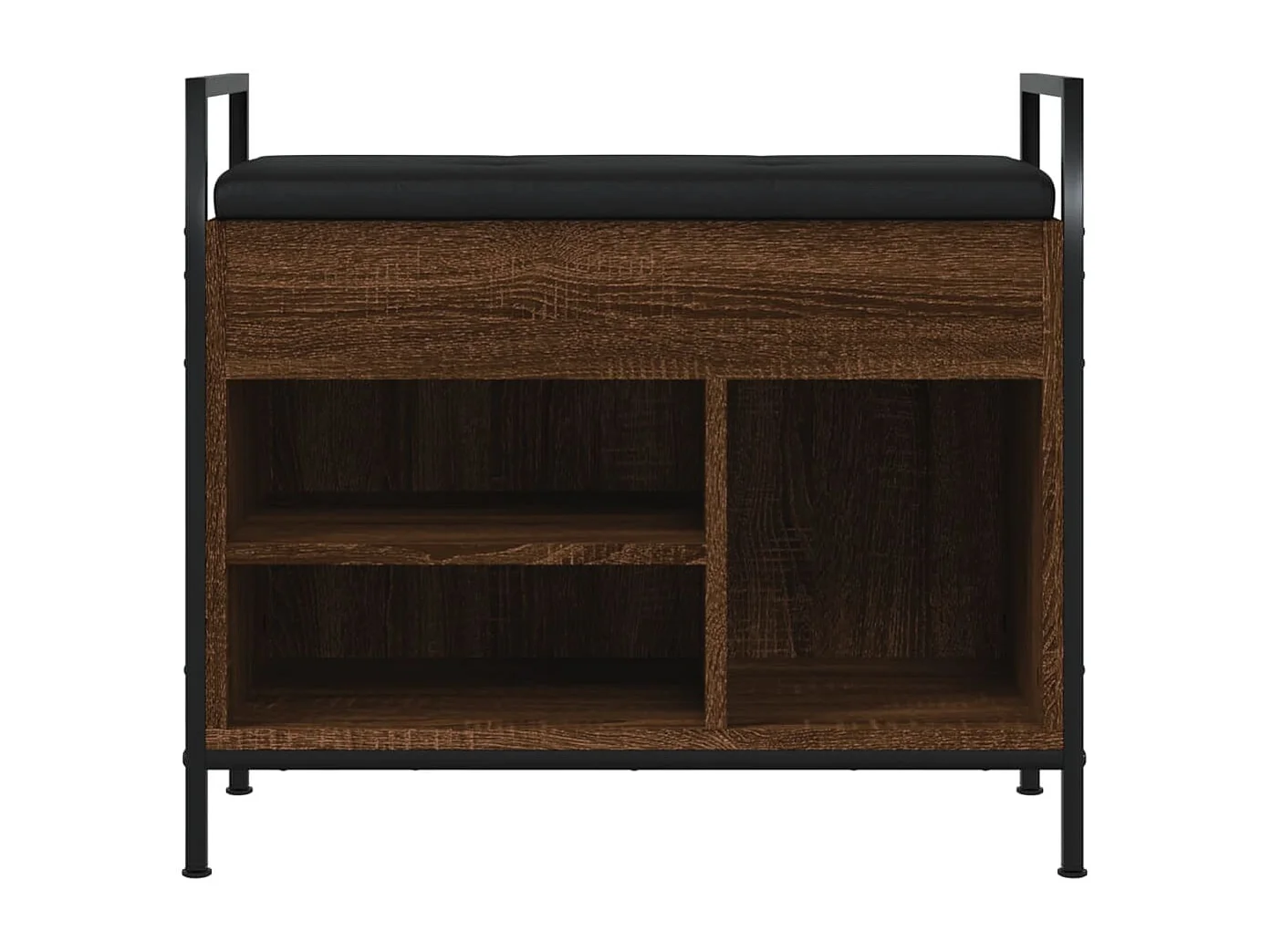 Banco zapatero roble marrón 65,5x32x57,5cm madera contrachapada