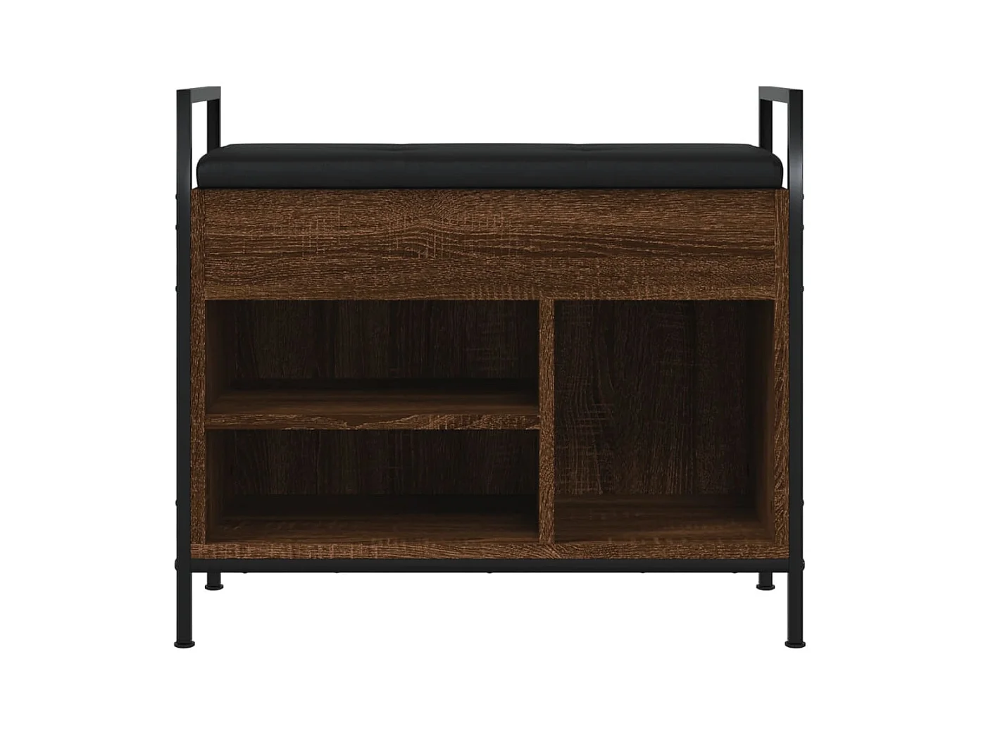 Banc à chaussures chêne marron 65,5x32x57,5cm bois d'ingénierie