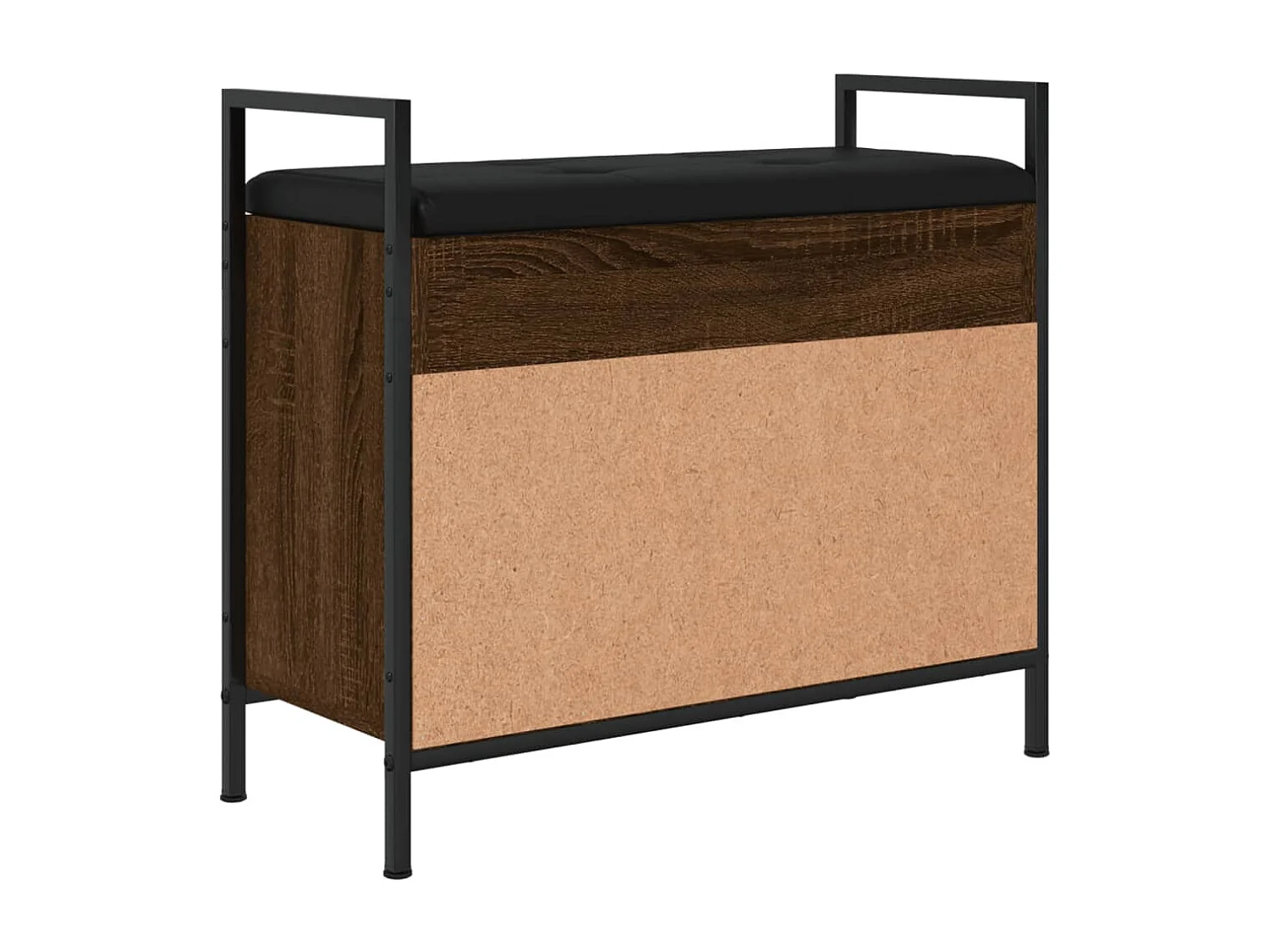 Banc à chaussures chêne marron 65,5x32x57,5cm bois d'ingénierie