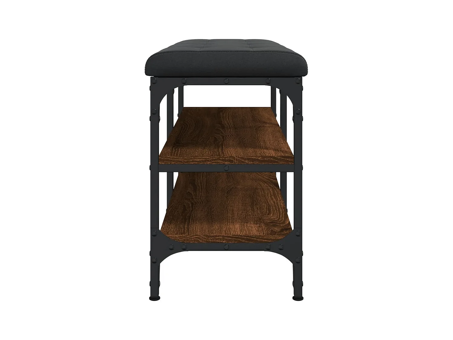 Bruin eiken schoenenbank 82x32x47 cm Bewerkt hout