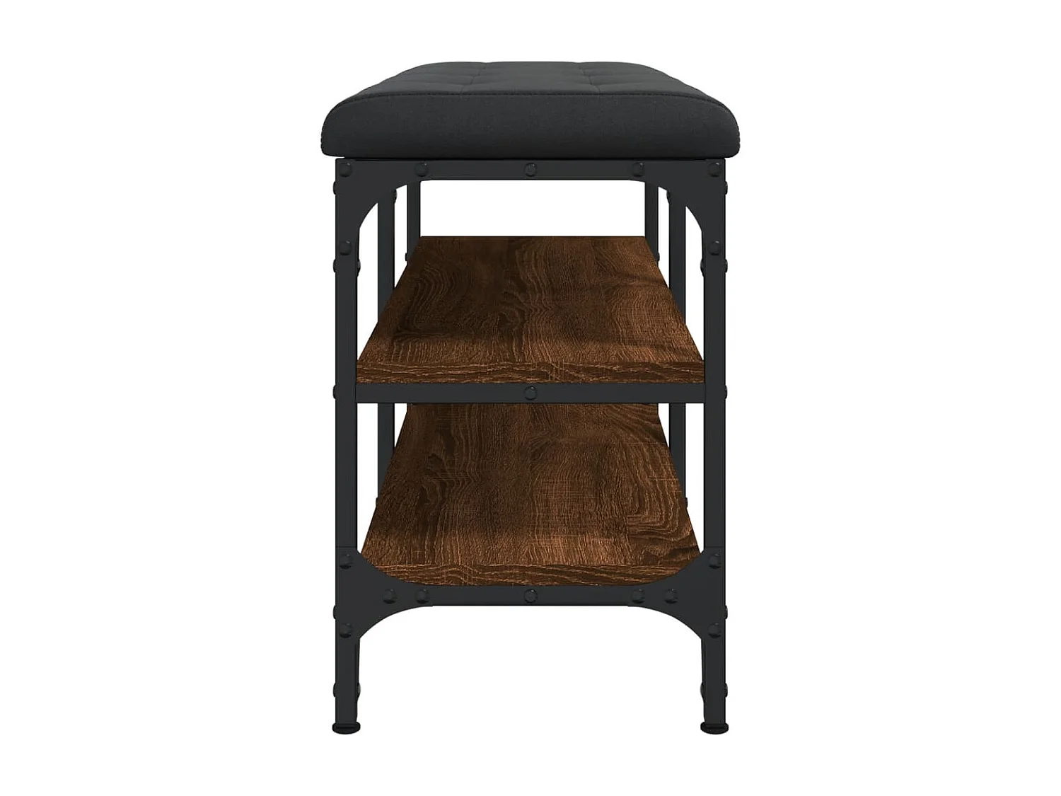 Bruin eiken schoenenbank 82x32x47 cm Bewerkt hout