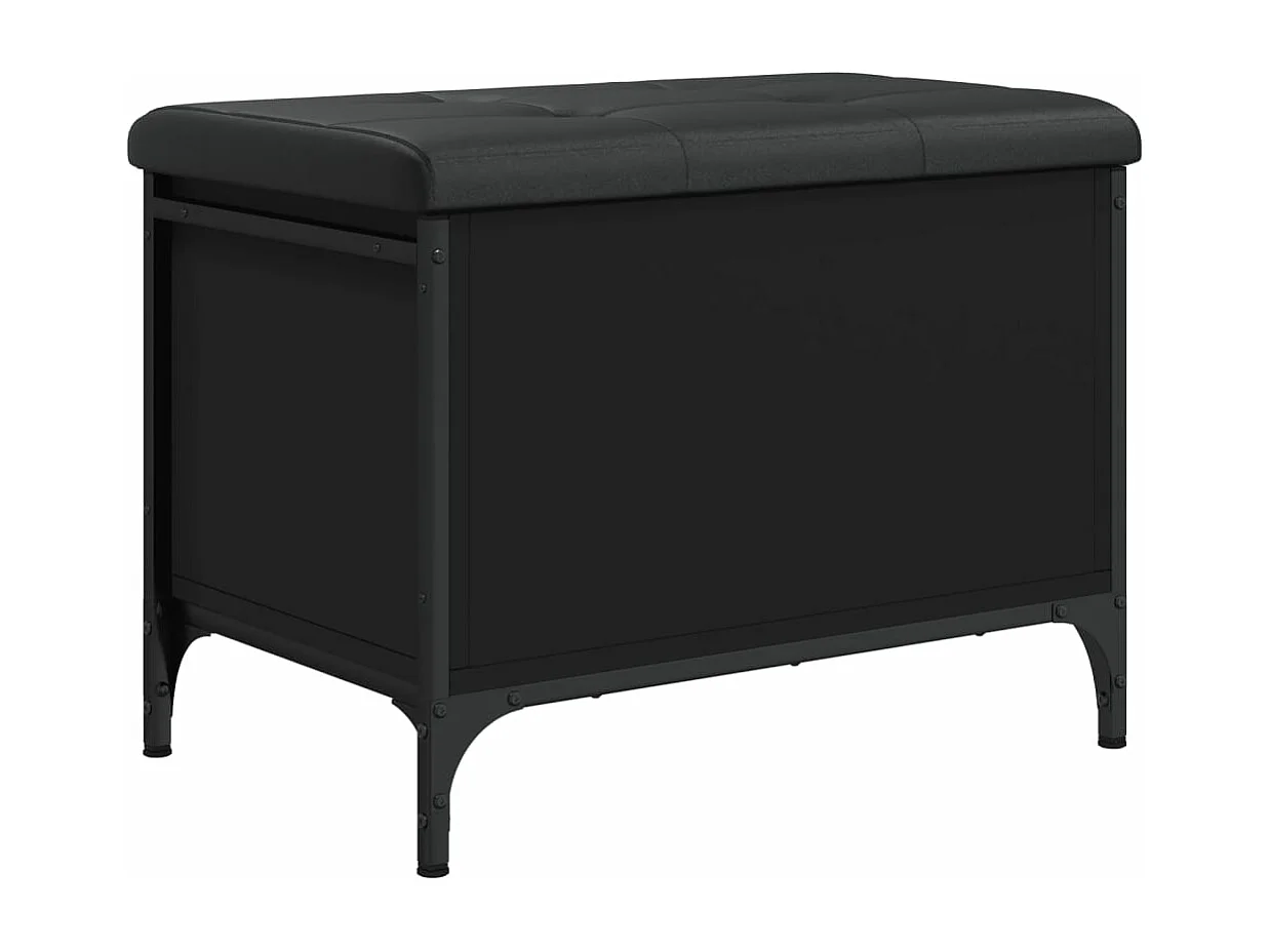 Banc de rangement noir 62x42x45 cm bois d'ingénierie