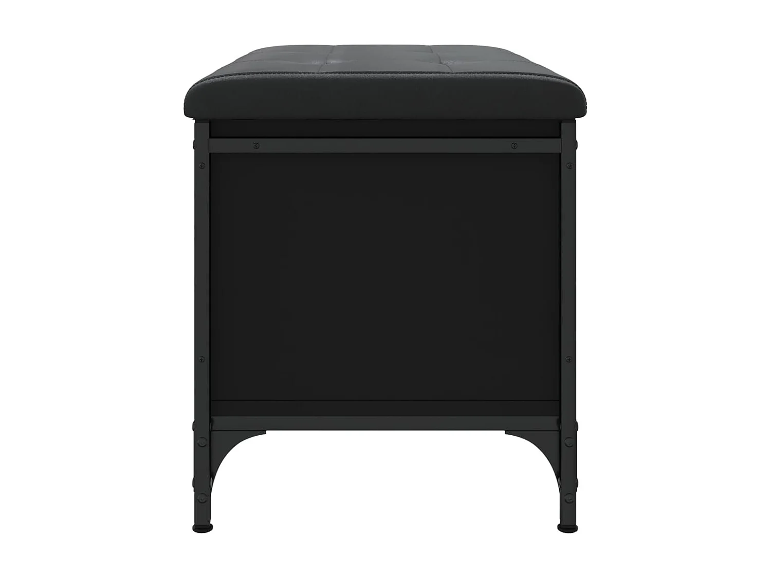 Banc de rangement noir 62x42x45 cm bois d'ingénierie