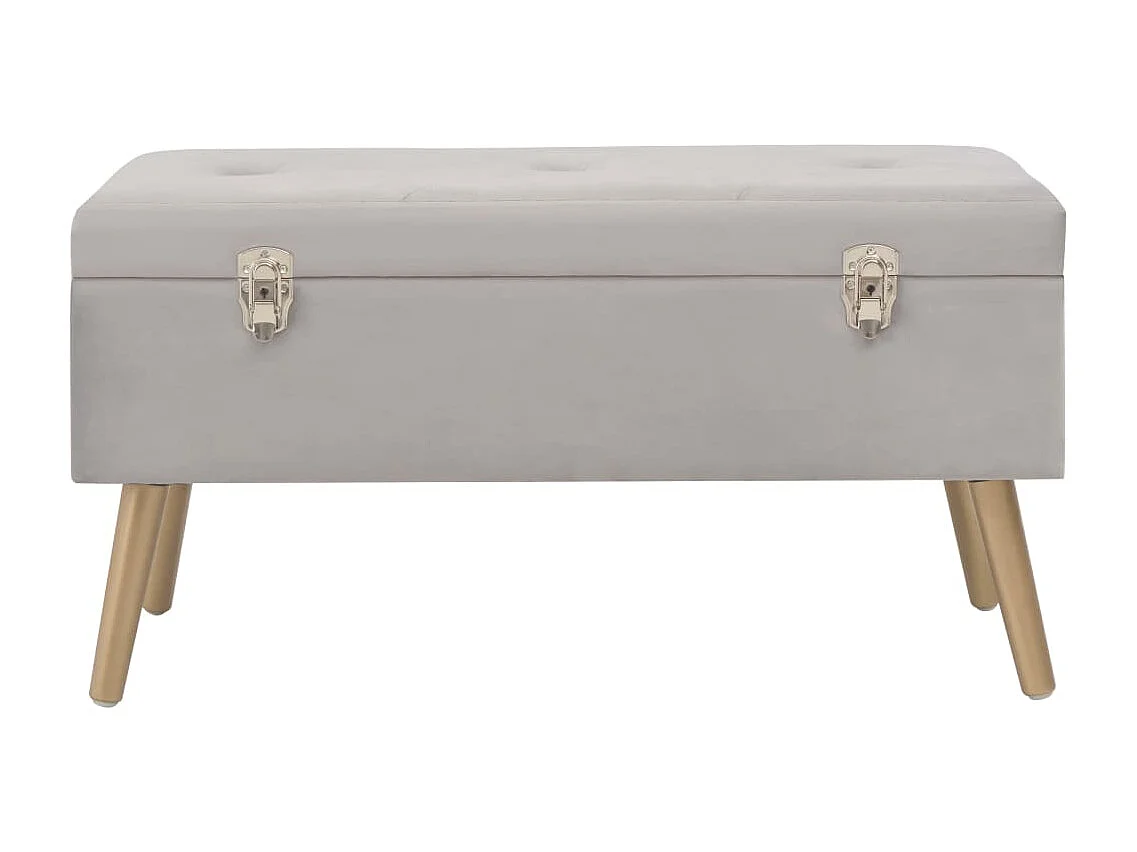 Banc avec compartiment de rangement 80 cm Gris Velours