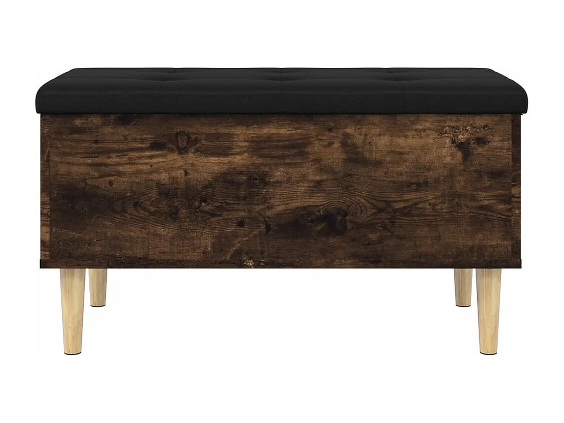 Panca contenitore in rovere affumicato 82x42x46 cm in derivati del legno