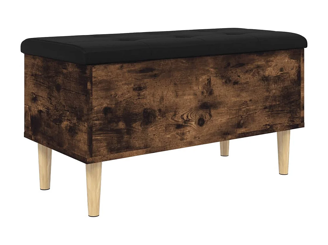 Panca contenitore in rovere affumicato 82x42x46 cm in derivati del legno