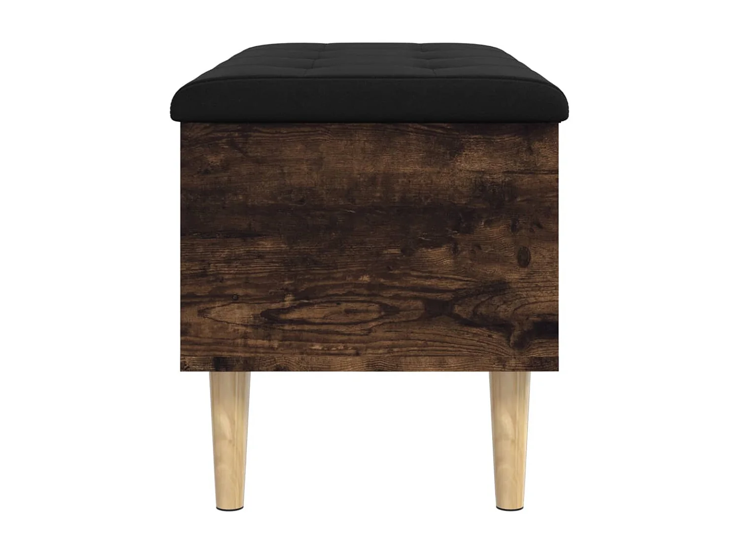 Panca contenitore in rovere affumicato 82x42x46 cm in derivati del legno