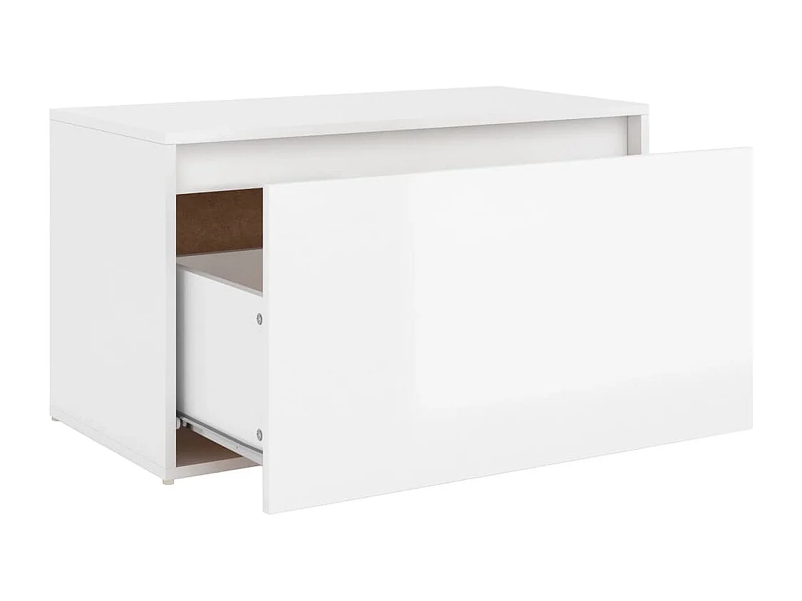 Banc d'entrée 80x40x45 cm Blanc brillant Bois d'ingénierie