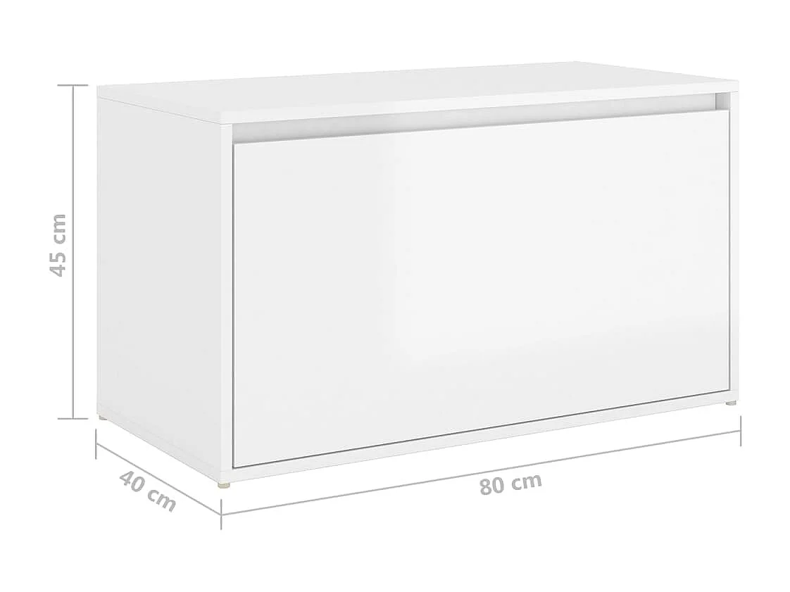 Banc d'entrée 80x40x45 cm Blanc brillant Bois d'ingénierie