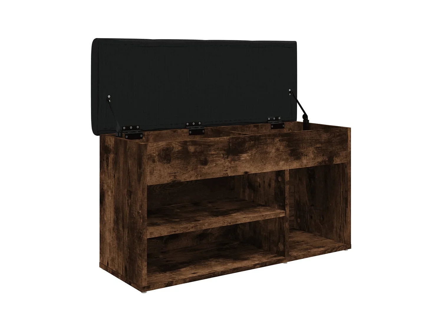 Banc à chaussures chêne fumé 82x32x45,5 cm bois d'ingénierie