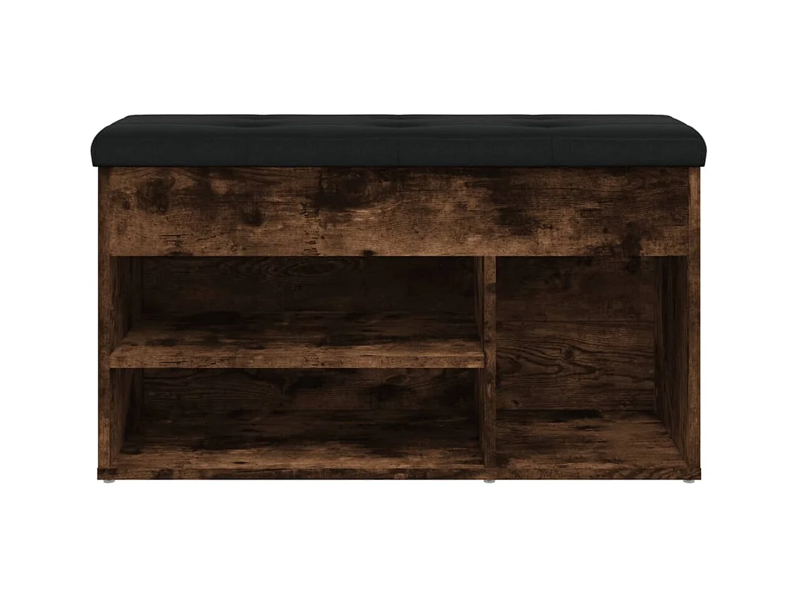 Banc à chaussures chêne fumé 82x32x45,5 cm bois d'ingénierie