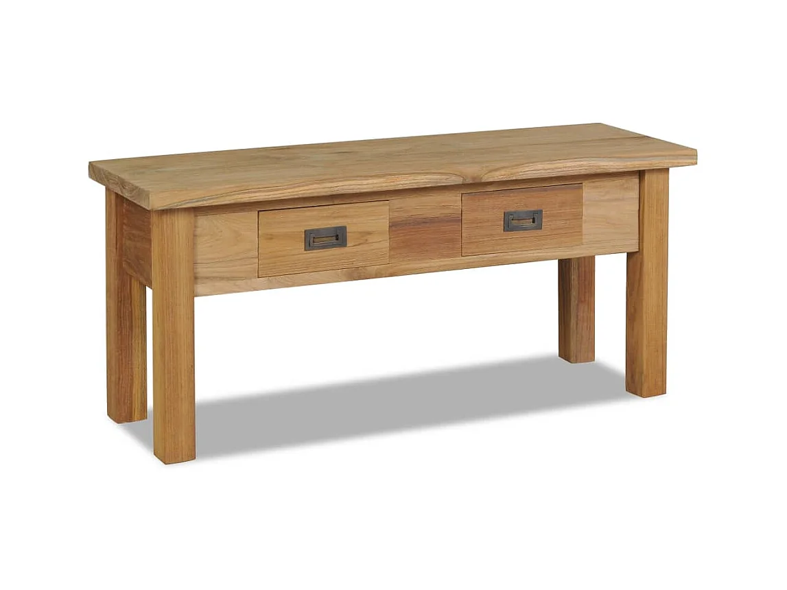 Banc d'entrée teck massif 90 x 30 x 40 cm