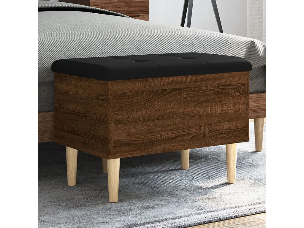 Panca portaoggetti in rovere marrone 62x42x46 cm in derivati del legno