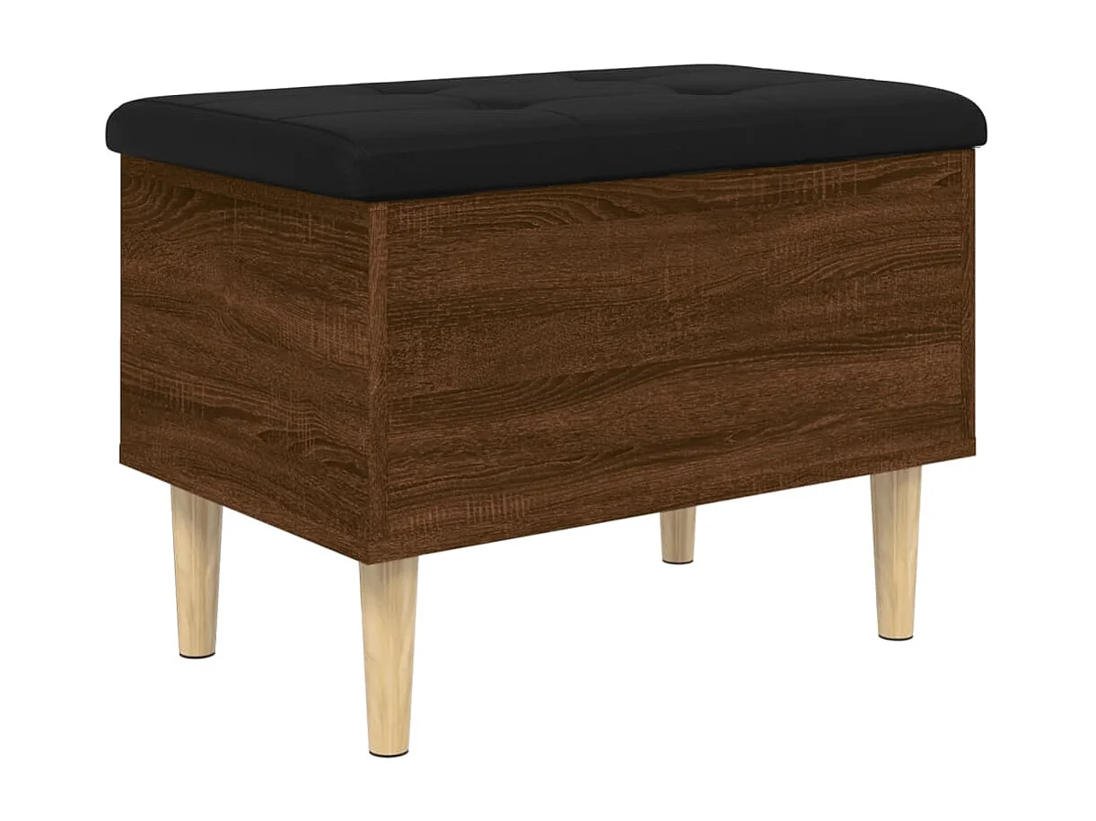 Panca portaoggetti in rovere marrone 62x42x46 cm in derivati del legno