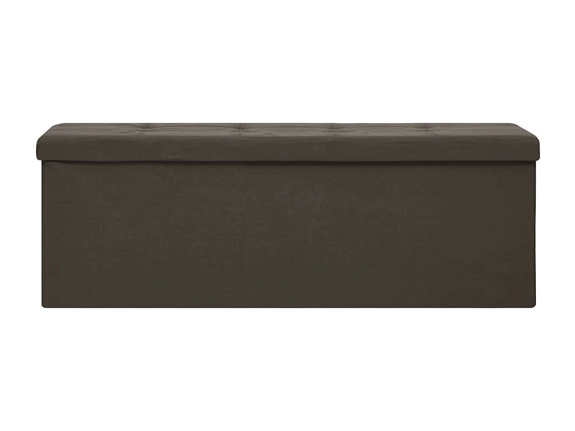 Banco de almacenamiento plegable de lino sintético marrón oscuro