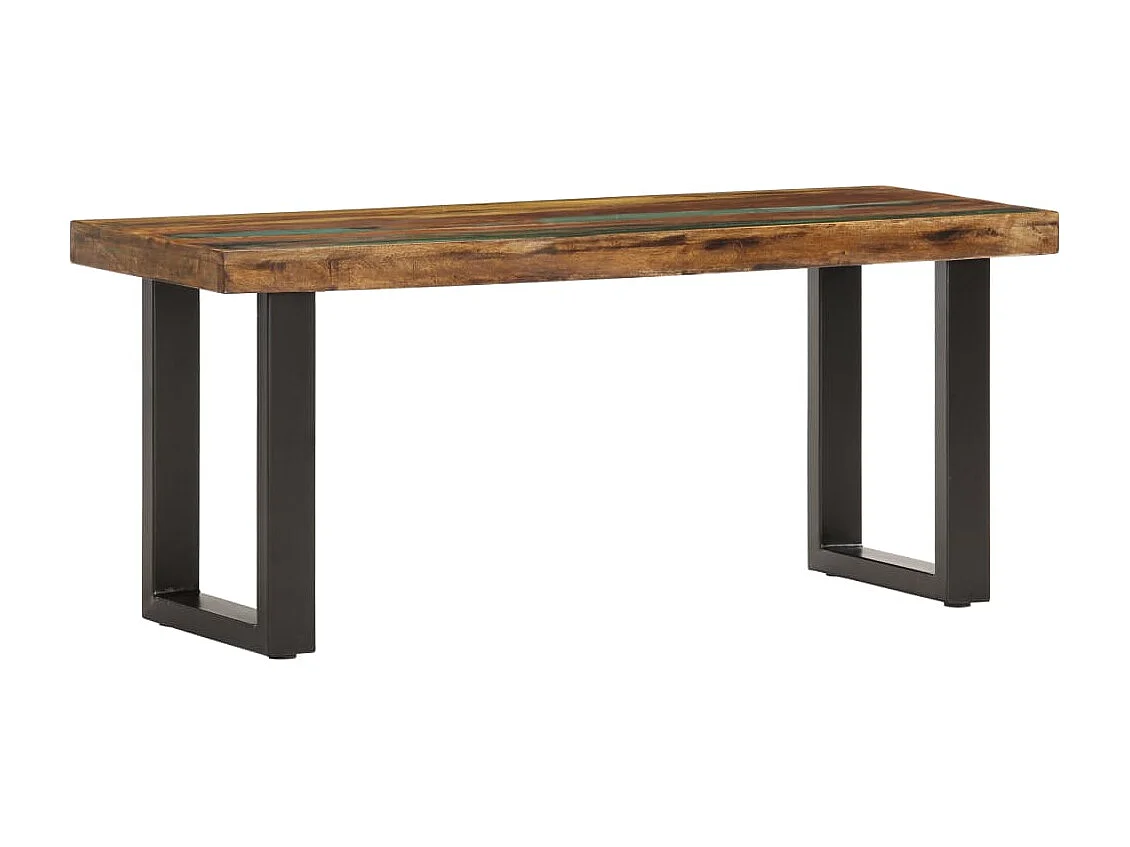 Banco 110 cm Madera maciza recuperada y acero