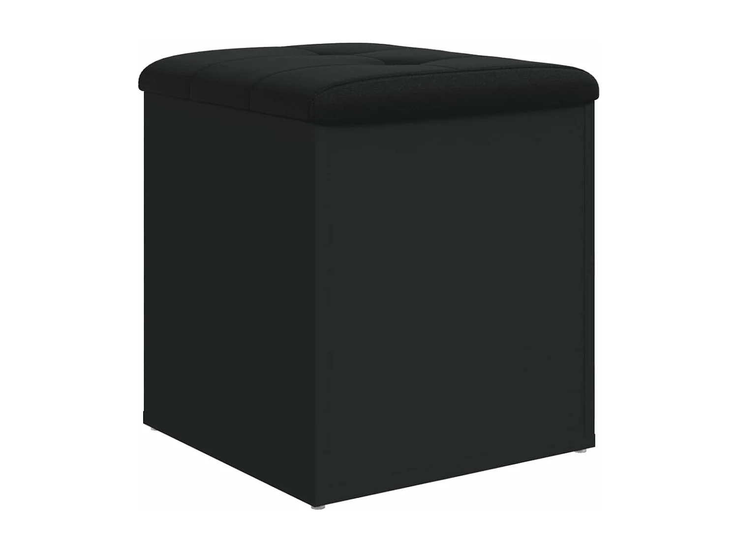 Banco de almacenaje negro 42x42x45 cm de madera contrachapada