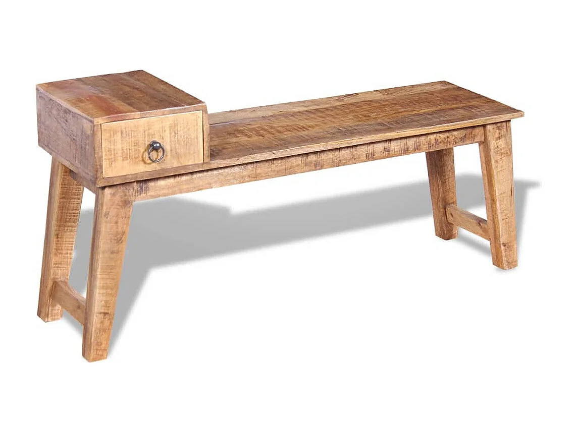 Panca con cassetto Legno massello di mango 120x36x60 cm