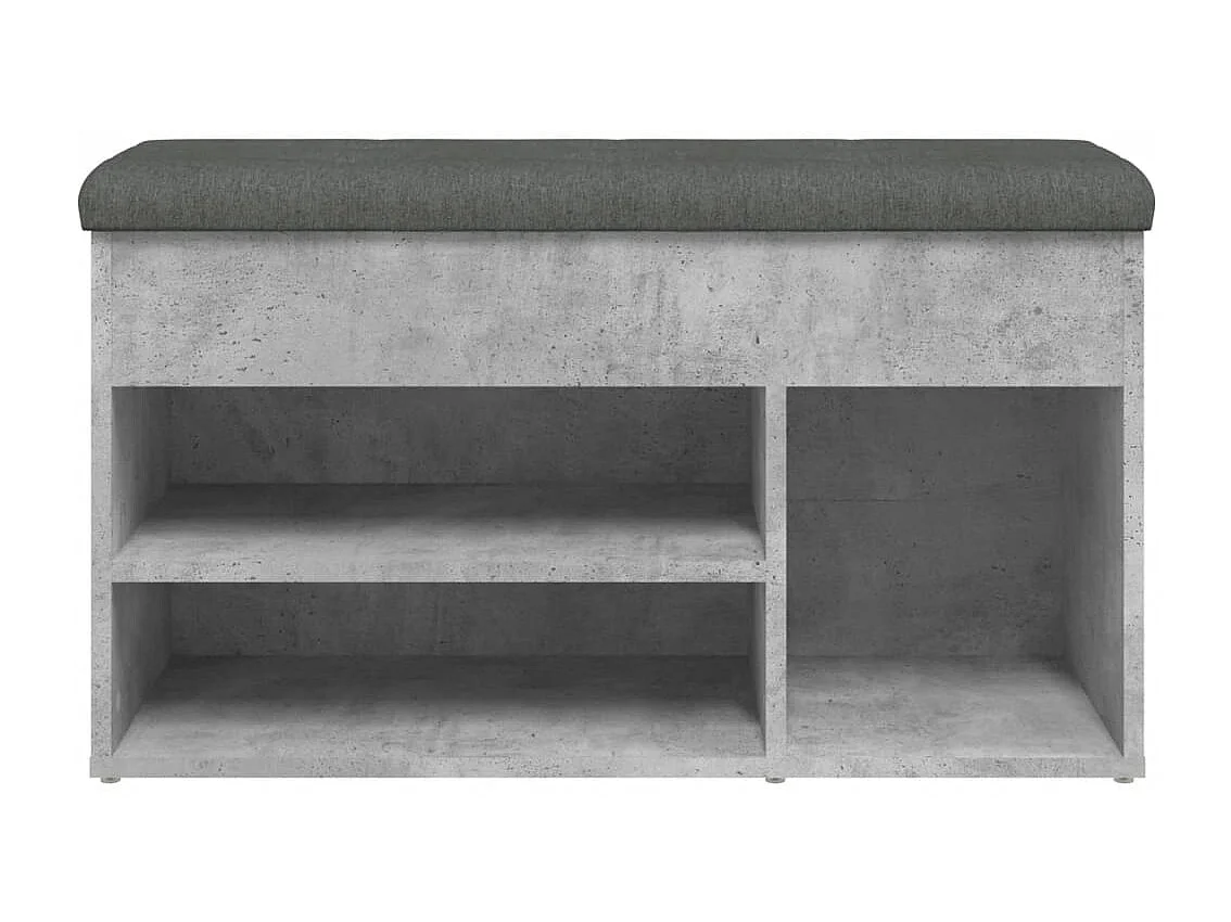 Banco de sapatos cinza concreto 82x32x45,5 cm madeira projetada