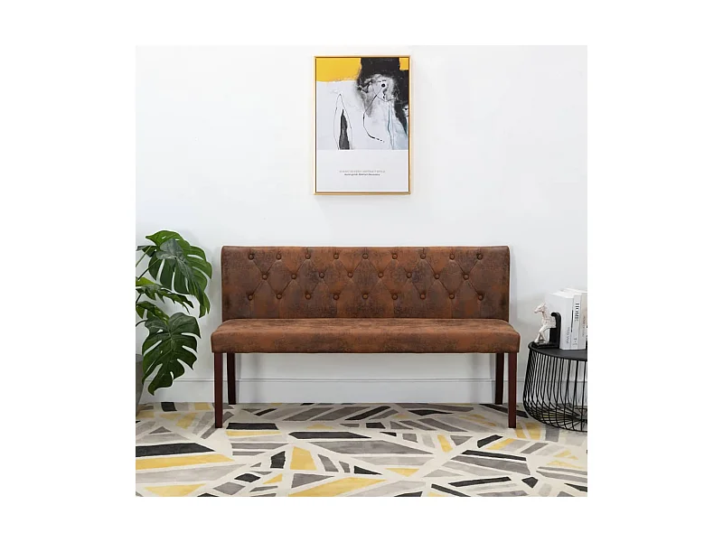 Bank 148,5 cm Bruin Kunstsuèdeleer