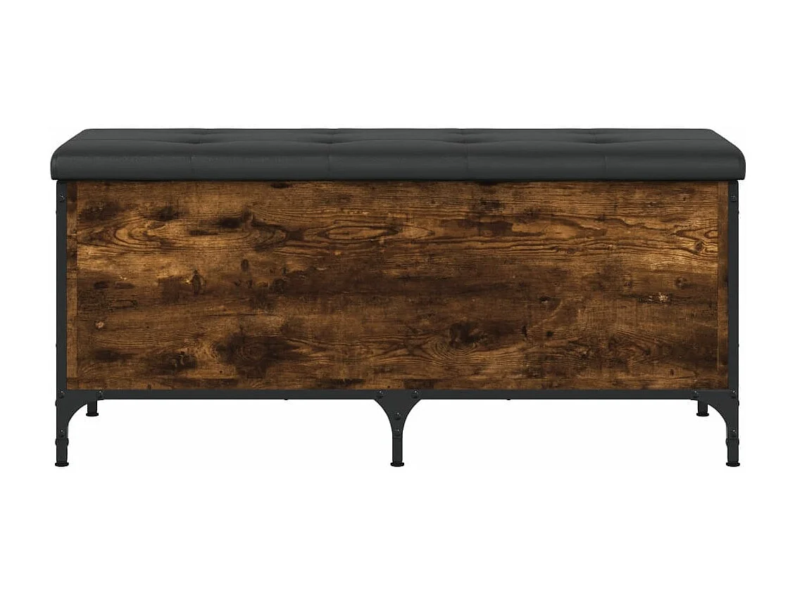 Panca contenitore in rovere affumicato 102x42x45 cm in derivati del legno