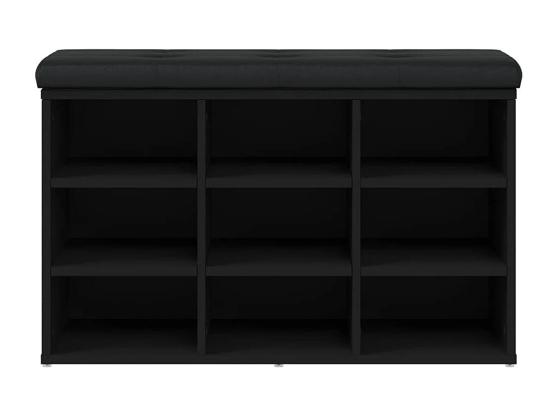 Banc à chaussures noir 82x32x50 cm bois d'ingénierie