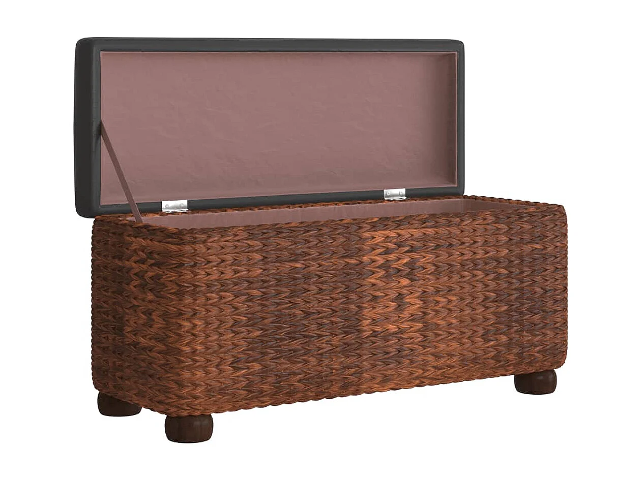 Bancs de rangement lot de 2 et coussin marron 69 cm quenouille