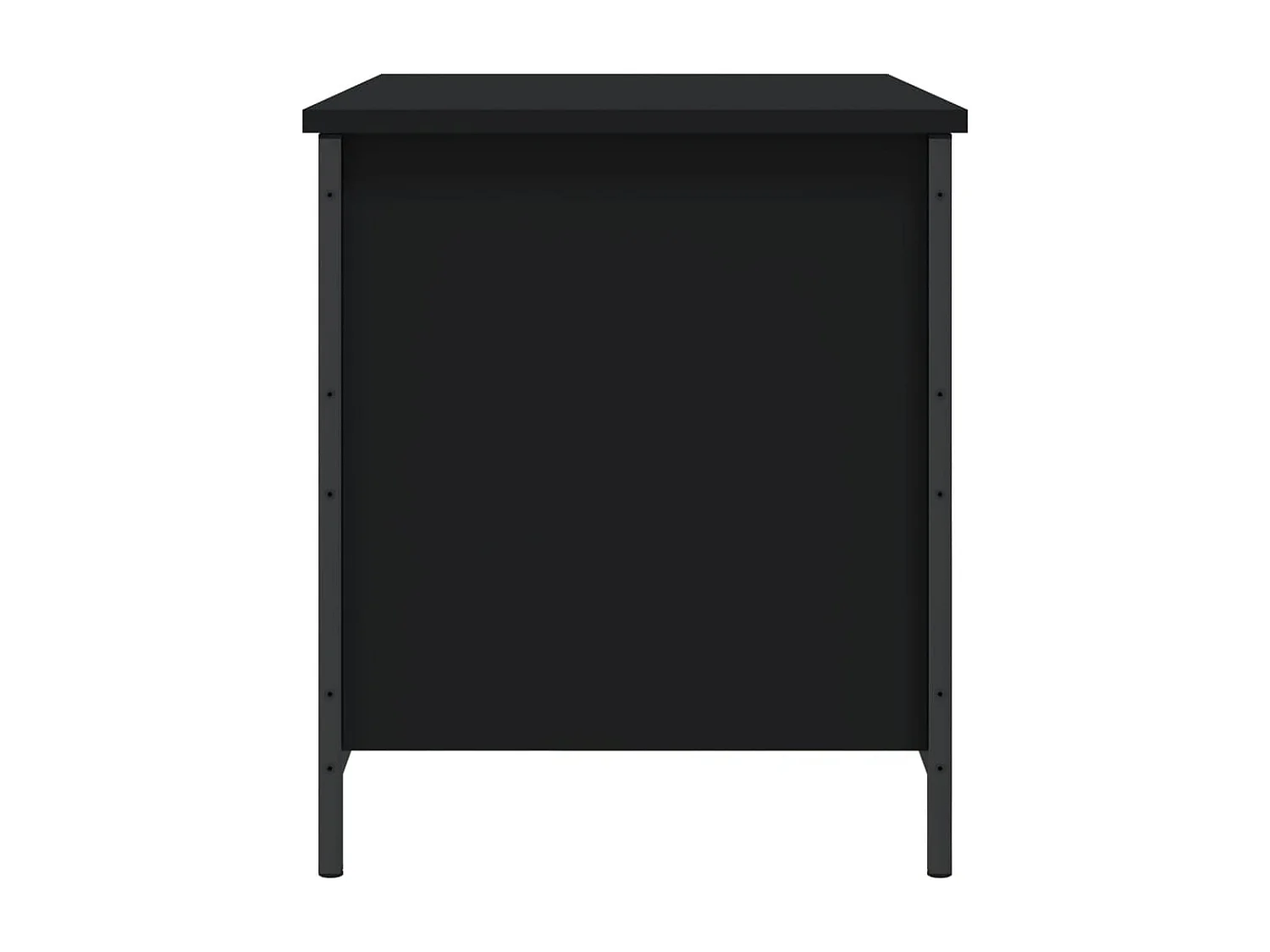 Schwarze Aufbewahrungsbank 80x42,5x50 cm aus Holzwerkstoff