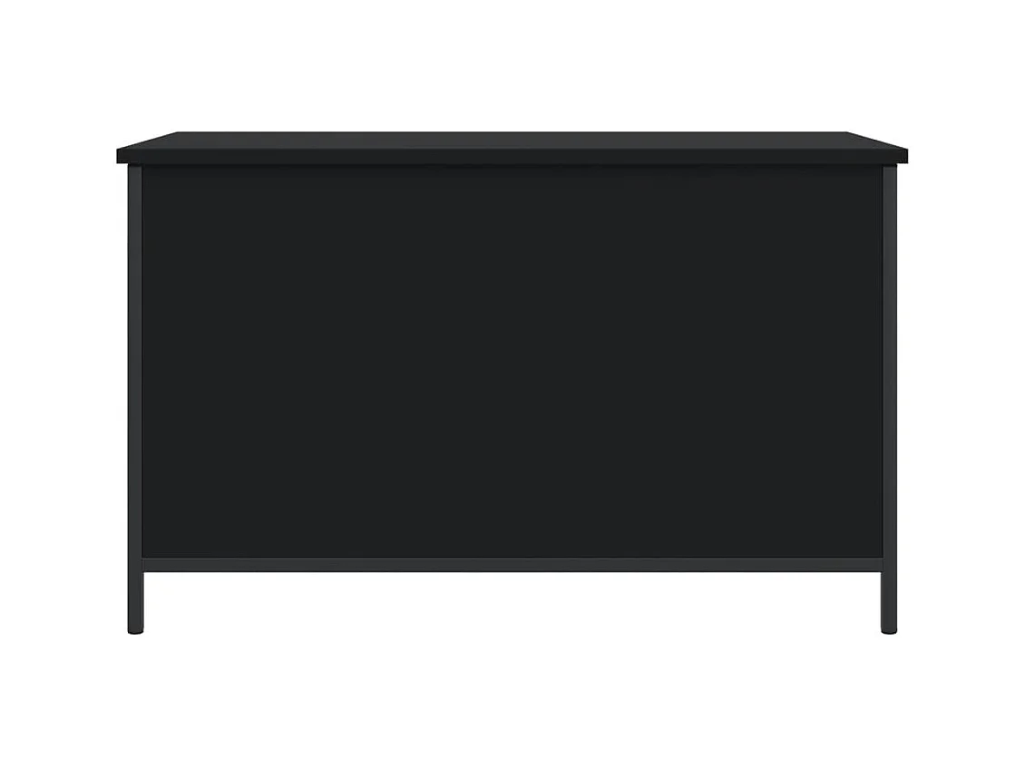 Banc de rangement noir 80x42,5x50 cm bois d'ingénierie
