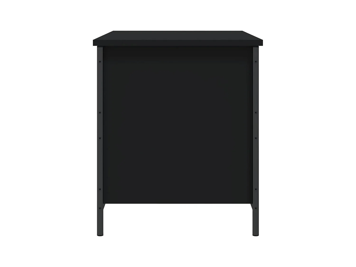 Banc de rangement noir 80x42,5x50 cm bois d'ingénierie